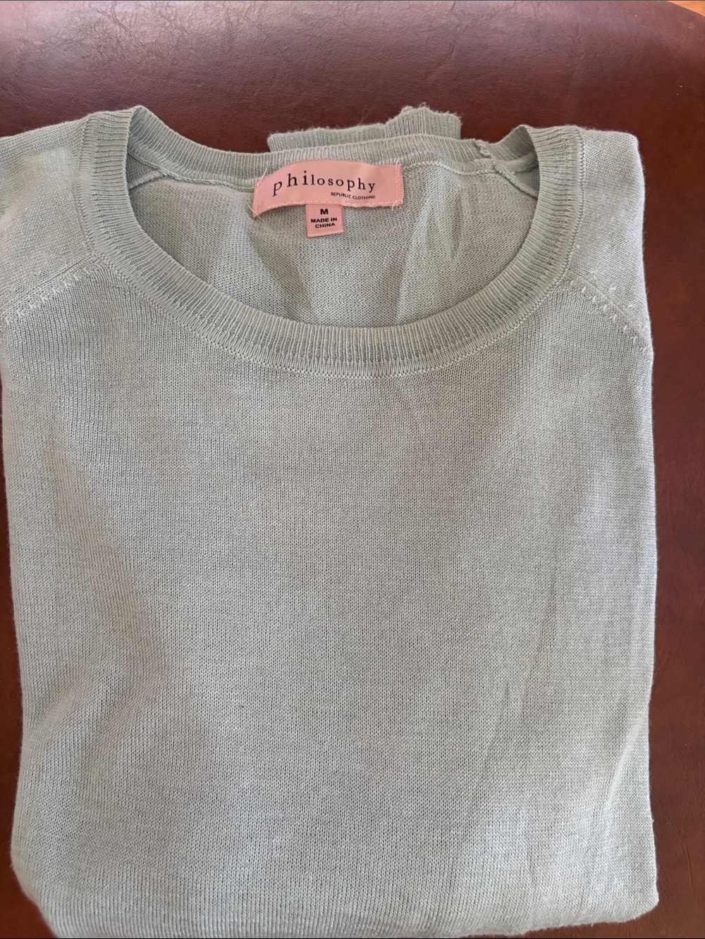 Philosophy Women's Light Sage Crewneck Sweater